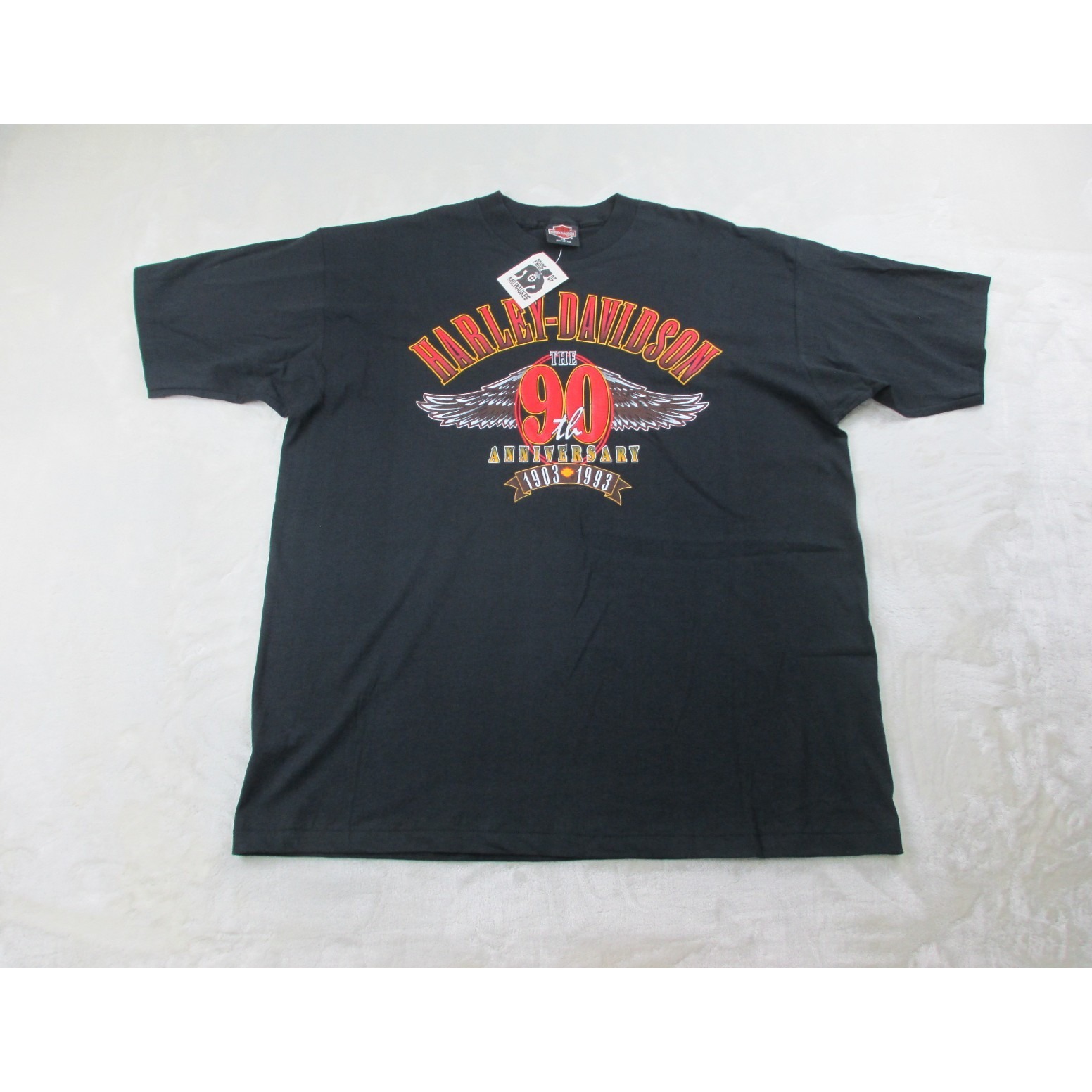 New Vintage Harley Davidson Shirt Mens Extra Large Black 90th Anniversary 90s*